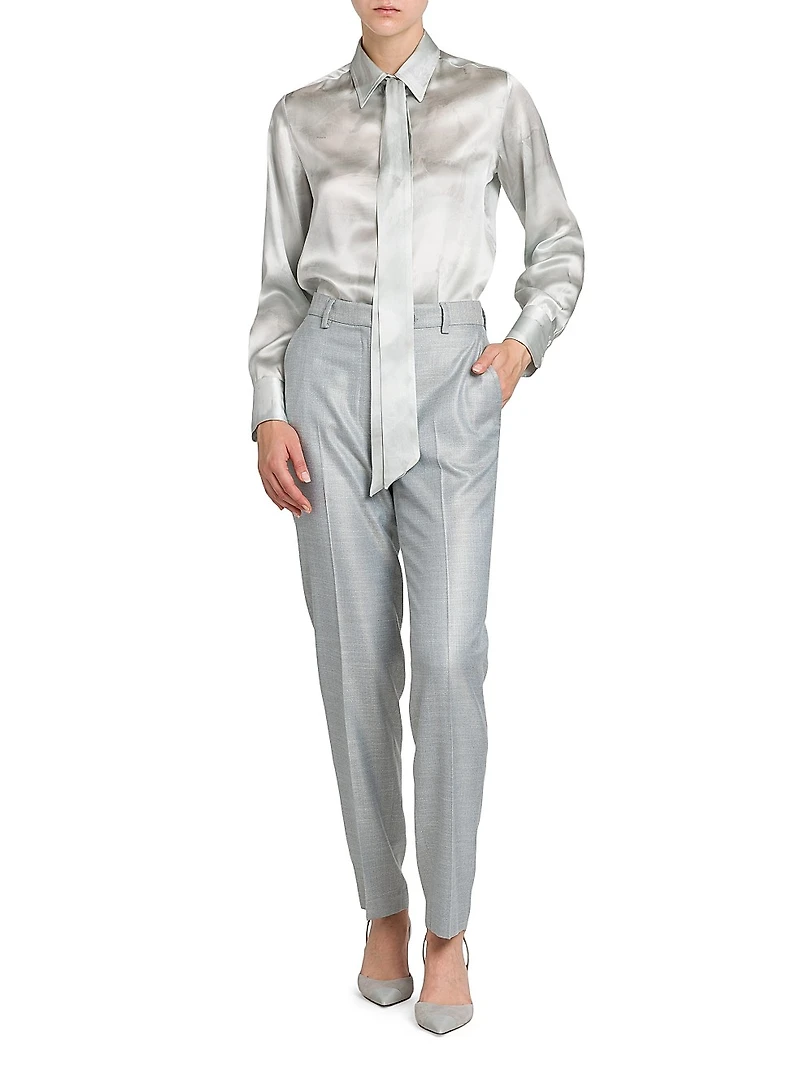 Silk Tie Blouse