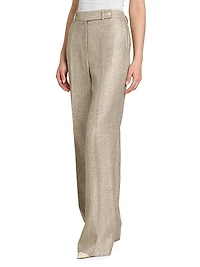 Metallic Tweed High-Rise Pants