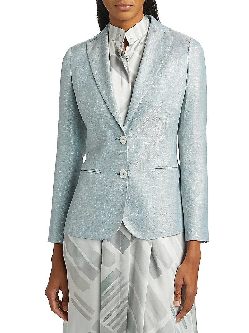 Plaid Wool Single-Breasted Jacket