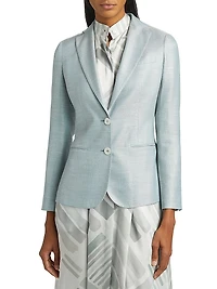 Plaid Wool Single-Breasted Jacket