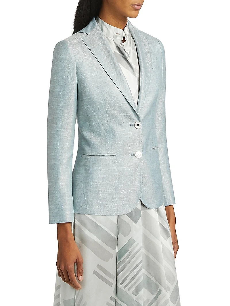 Plaid Wool Single-Breasted Jacket