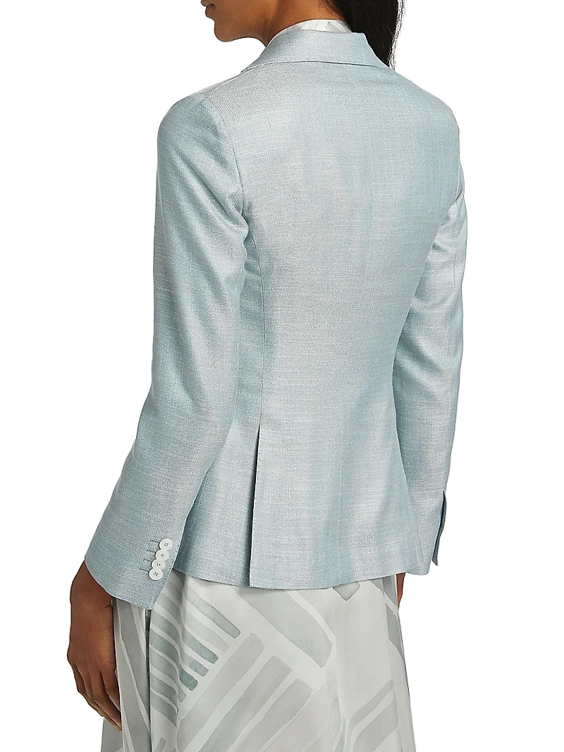 Plaid Wool Single-Breasted Jacket