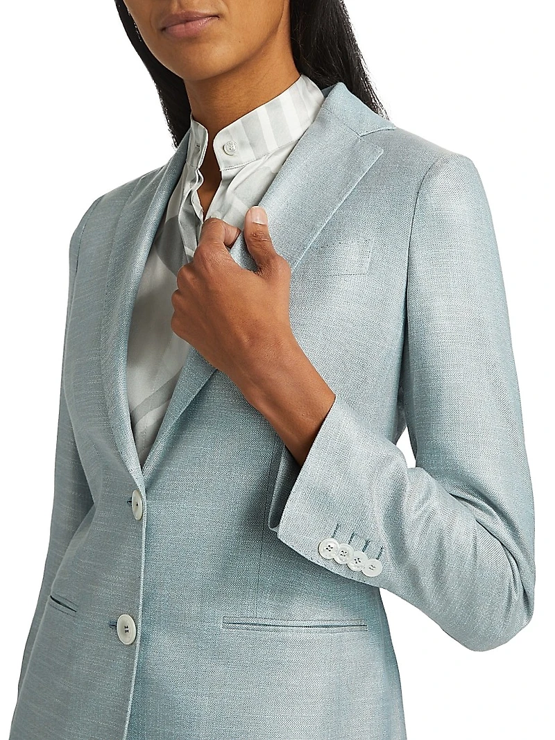 Plaid Wool Single-Breasted Jacket