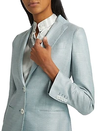 Plaid Wool Single-Breasted Jacket