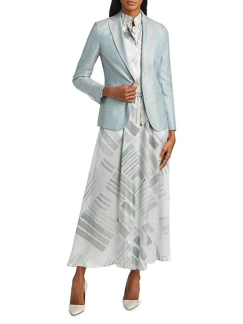 Plaid Wool Single-Breasted Jacket