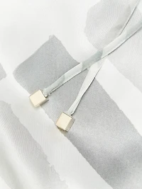 Abstract Silk Long-Sleeve Maxi Dress