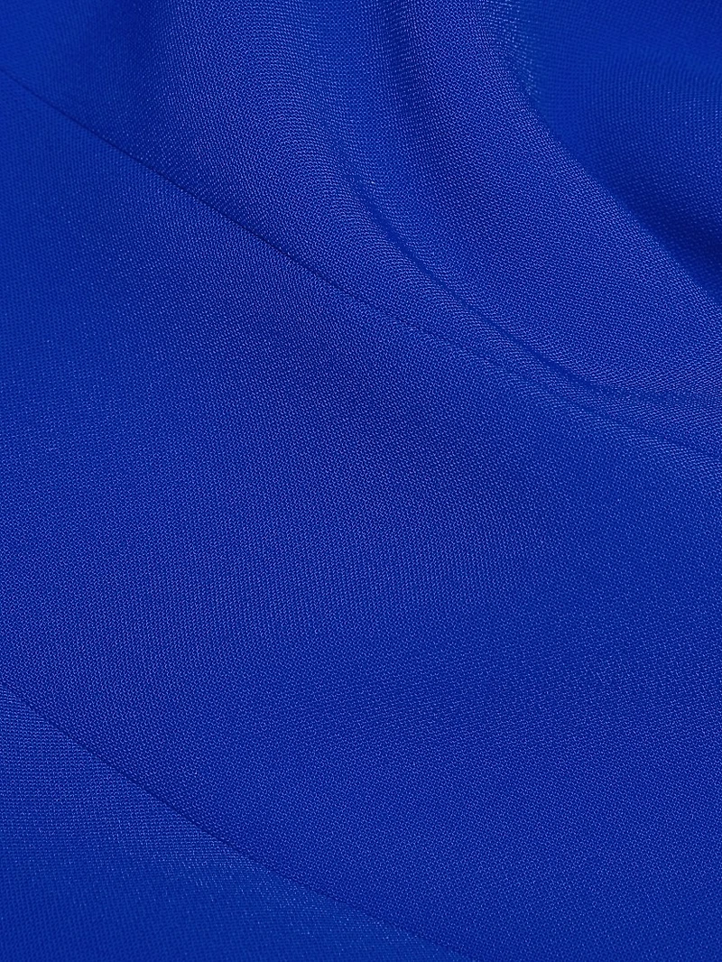 Square-Neck Short-Sleeve Midi-Dress