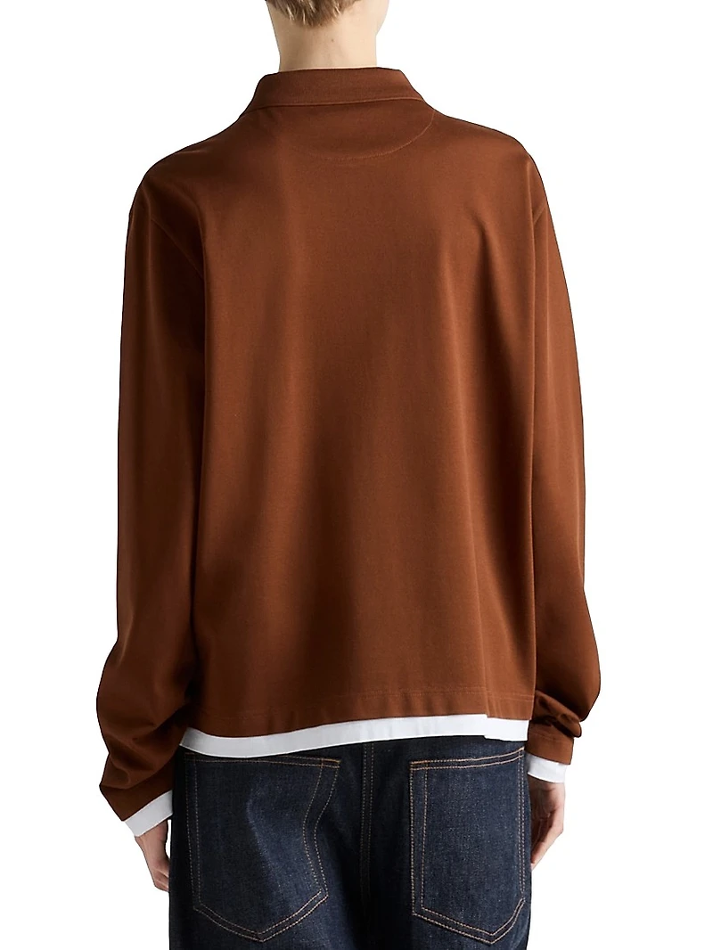 Piqué and Jersey Polo Shirt