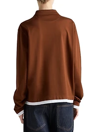 Piqué and Jersey Polo Shirt