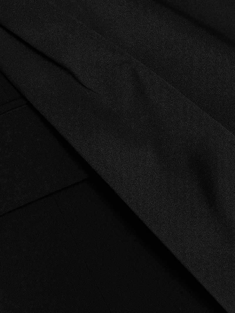 Double-Breasted Bell-Sleeve Tuxedo Minidress