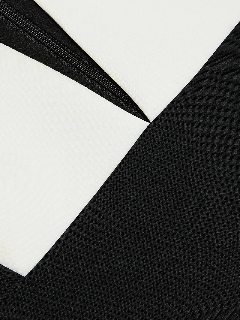 Colorblock Sleeveless Sheath Midi-Dress