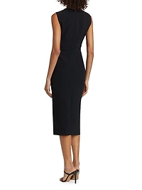 Lily Twist-Front V-Neck Midi-Dress
