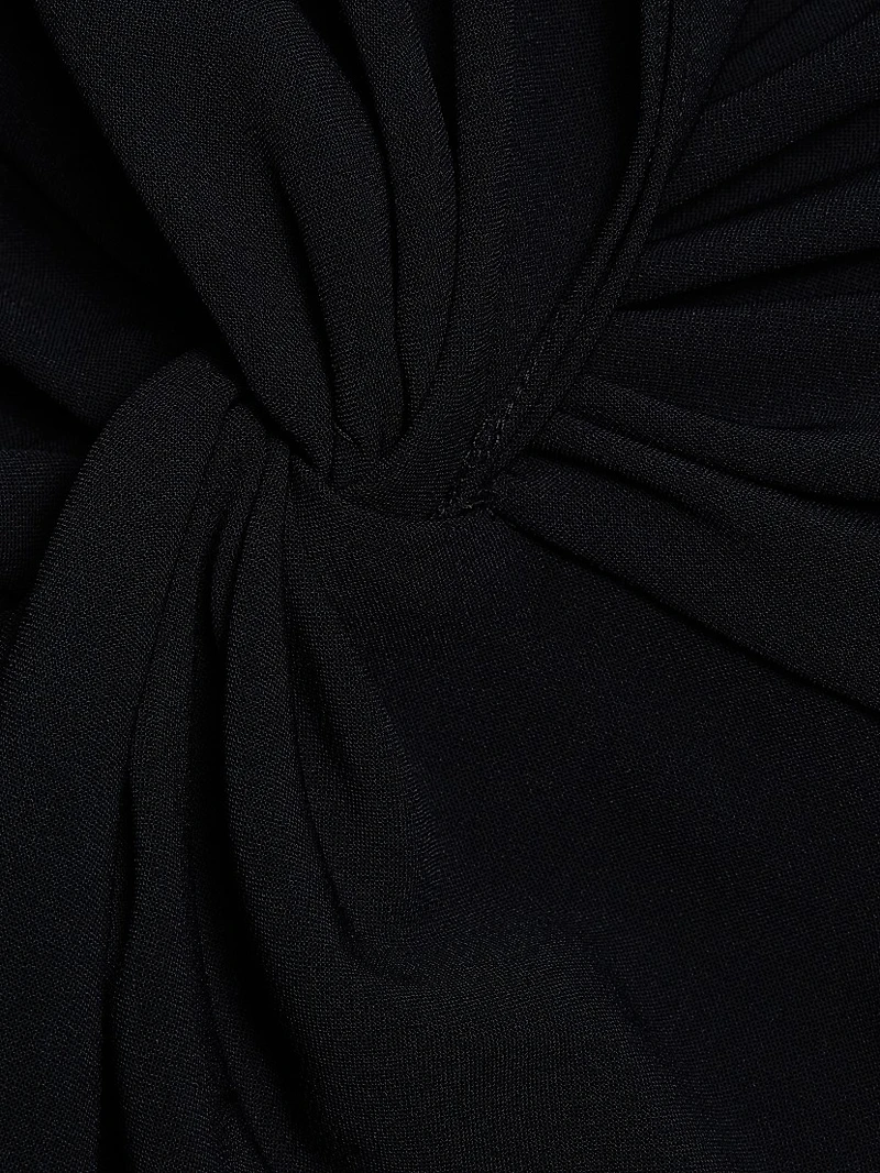 Lily Twist-Front V-Neck Midi-Dress