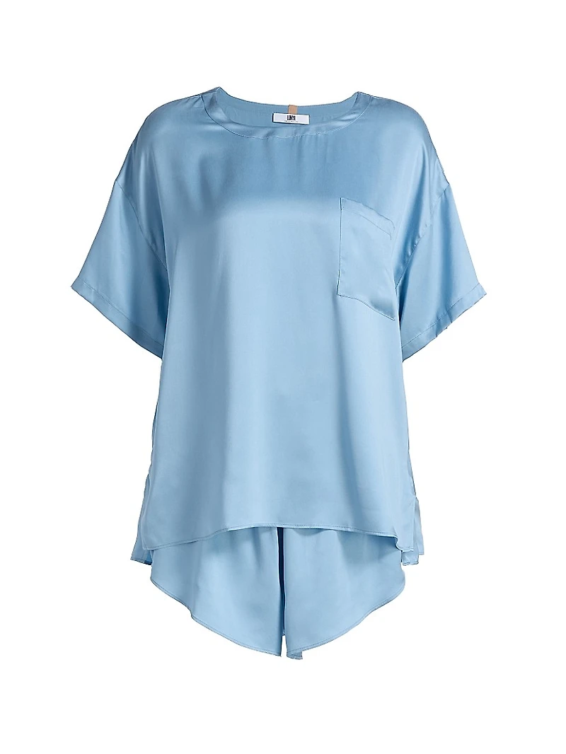 Washable Silk T-Shirt & Shorts Set