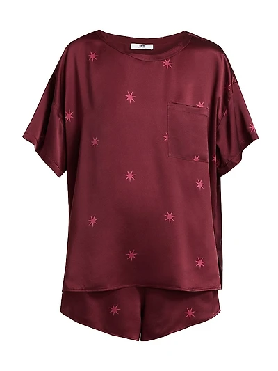 Washable Silk T-Shirt & Shorts Set