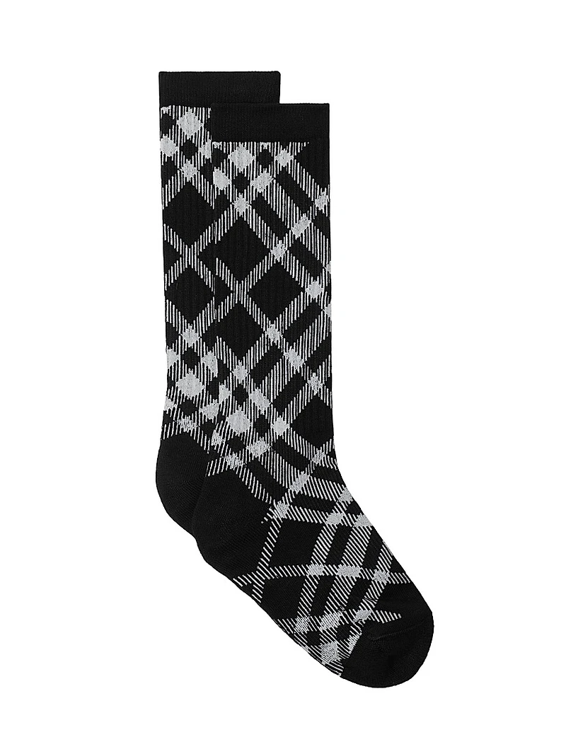 Check Cotton-Blend Socks
