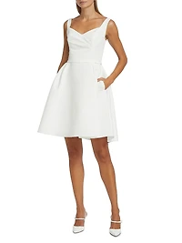 Fit & Flare Surplice-Neck Minidress