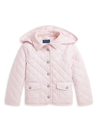 Little Girl's & Quilted Hooded Jacket