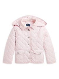 Little Girl's & Quilted Hooded Jacket