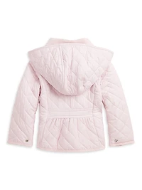 Little Girl's & Quilted Hooded Jacket