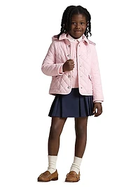 Little Girl's & Quilted Hooded Jacket