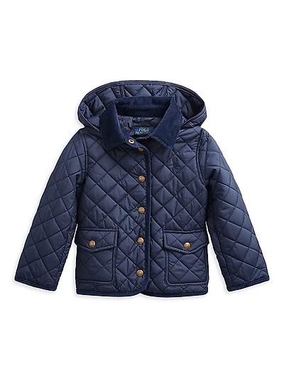Little Girl's & Girl's Quilted Hooded Jacket