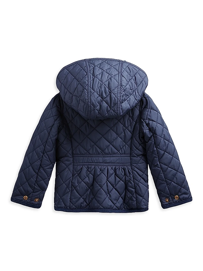 Little Girl's & Girl's Quilted Hooded Jacket