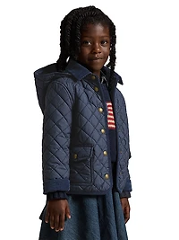 Little Girl's & Girl's Quilted Hooded Jacket