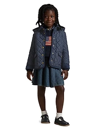 Little Girl's & Girl's Quilted Hooded Jacket