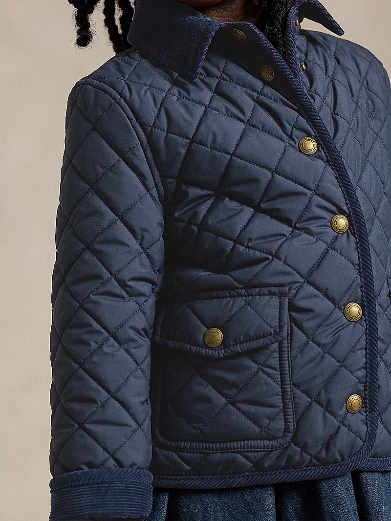 Little Girl's & Girl's Quilted Hooded Jacket