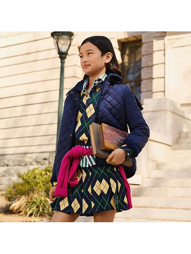Little Girl's & Girl's Quilted Hooded Jacket