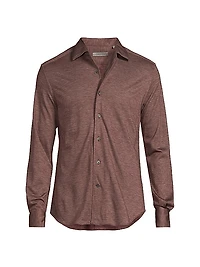 Wool-Blend Button-Up Shirt