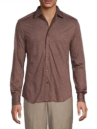 Wool-Blend Button-Up Shirt