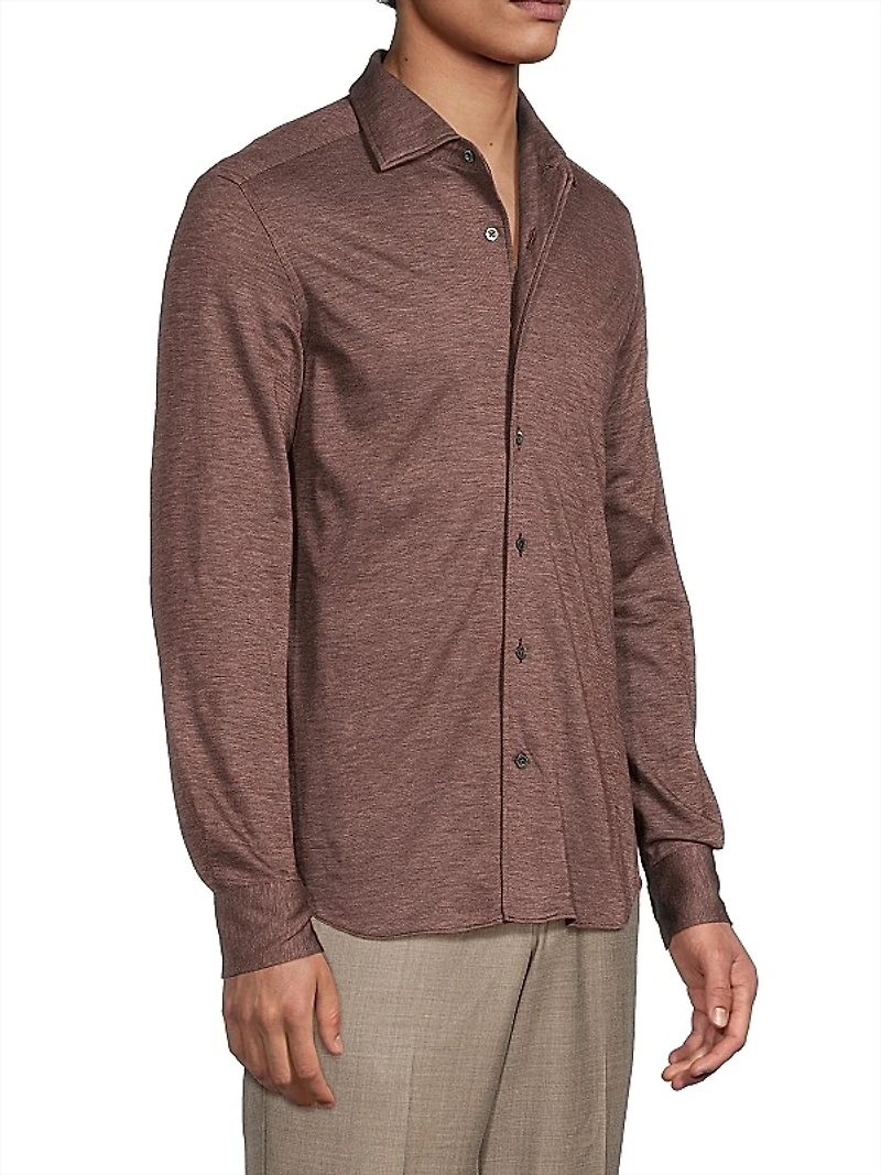 Wool-Blend Button-Up Shirt