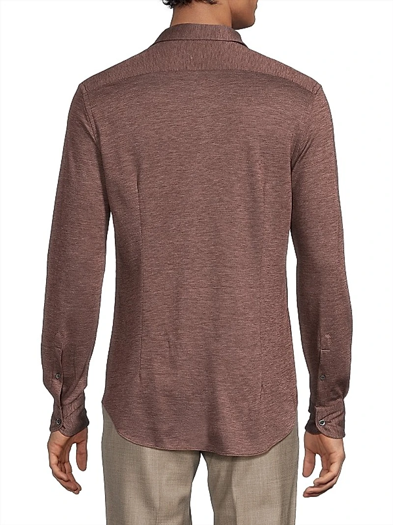 Wool-Blend Button-Up Shirt