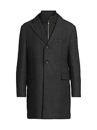 ID Glen Plaid Wool Coat