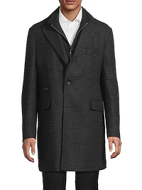 ID Glen Plaid Wool Coat