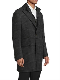 ID Glen Plaid Wool Coat