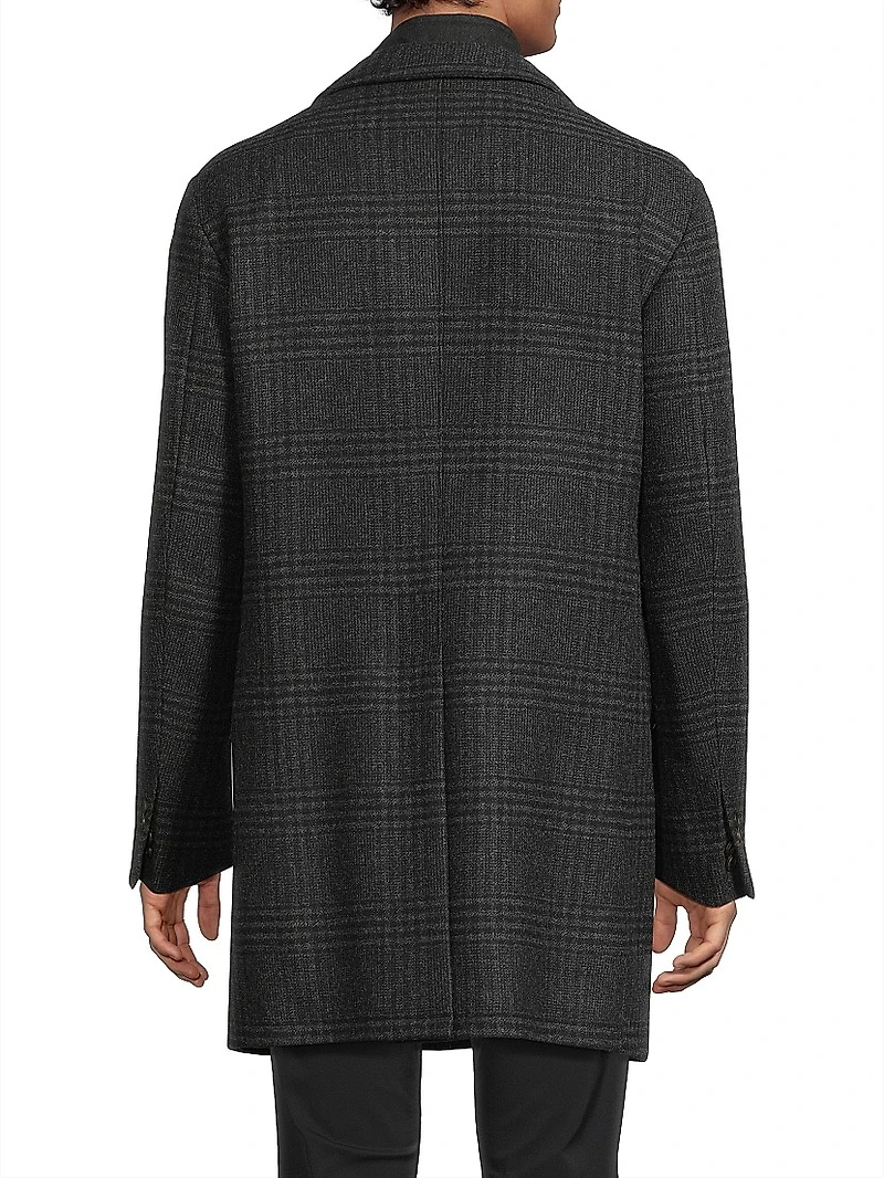 ID Glen Plaid Wool Coat