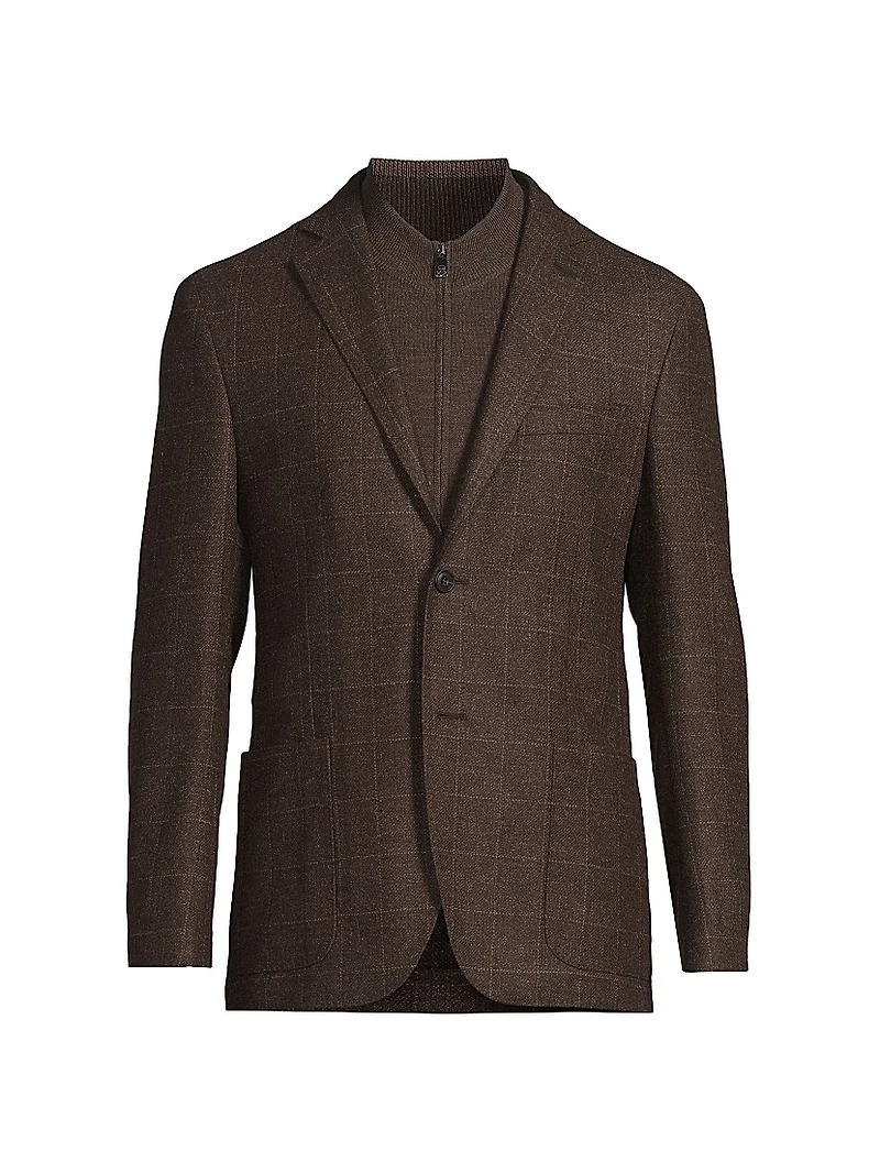 ID Wool-Cashmere Plaid Jacket