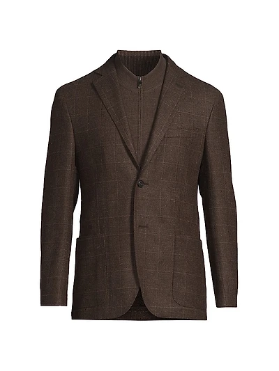 ID Wool-Cashmere Plaid Jacket