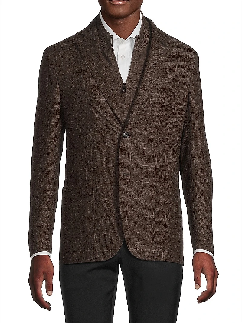 ID Wool-Cashmere Plaid Jacket