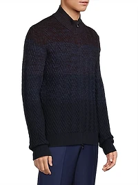 Chevron-Knit Wool Jacket