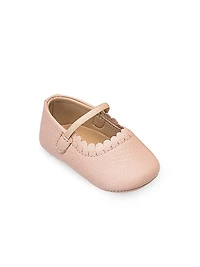 Baby Girl's Scalloped Mary Jane Crib Shoes