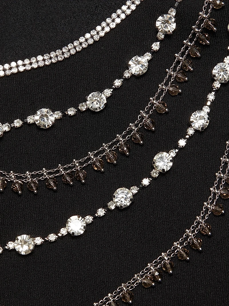 April Crystal-Embellished Column Gown