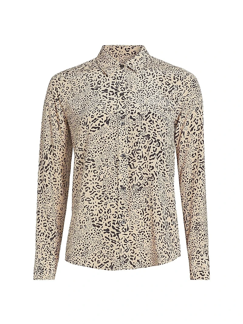 Kate Mixed Leopard Silk Shirt