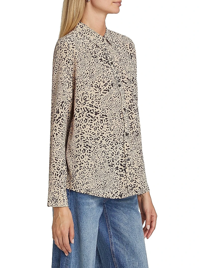 Kate Mixed Leopard Silk Shirt