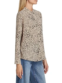 Kate Mixed Leopard Silk Shirt