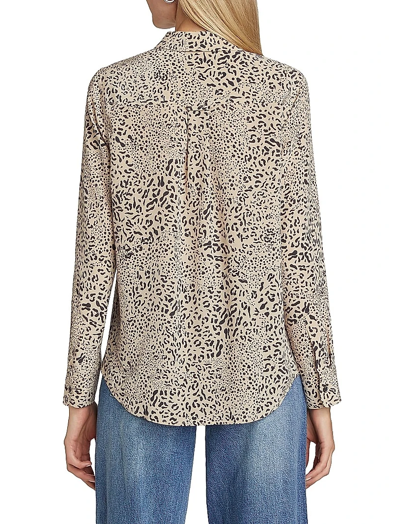 Kate Mixed Leopard Silk Shirt