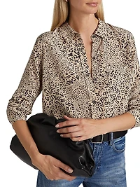 Kate Mixed Leopard Silk Shirt